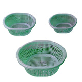 3433 Multi Purpose 3 Pcs Plastic Kitchen Tray Combo (Multicolor)