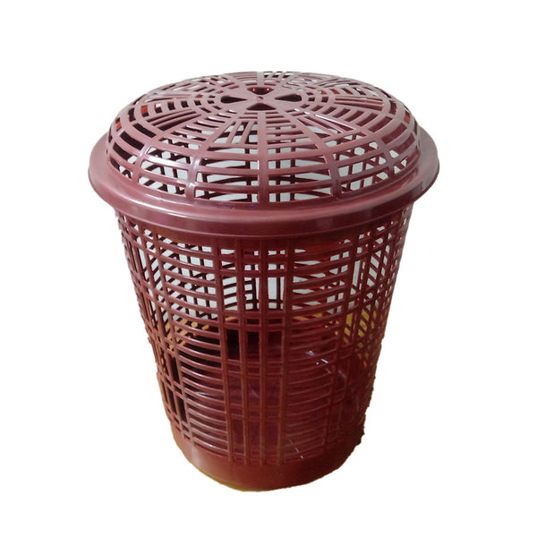 3462 Multicolor Jali Laundry Basket Organiser With Cap- Storage Basket for Washing Cloth