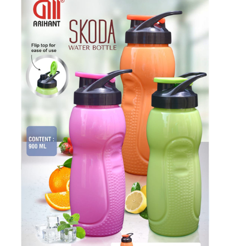 AM3804 Skoda Pet Bottle 900 ml, Flip Lid, BPA FREE