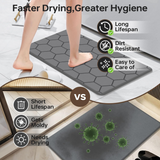 AM5484 Stone Bath Mat- Multidesign, Quick Dry & Non-Slip Diatomaceous Earth Bath Mat for Bathroom and Kitchen