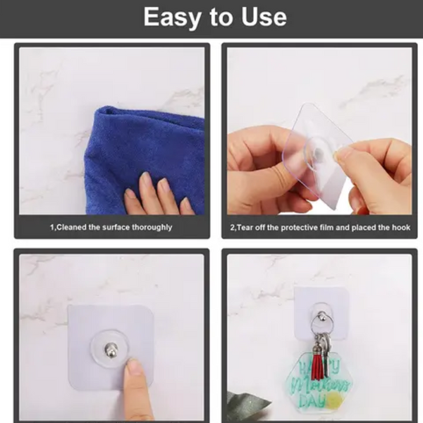 AM5493 Self-Adhesive Picture Hanger-Pack of 1 ,No-Drill, Traceless Frame Nails for Photos & Posters - Strong Adhesive Hooks for Wall Decor