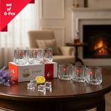 AM7738 Yujing Crystal Glassware Set of 6 Stylish Tumblers for Modern Kitchen and Dining