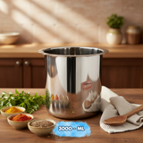 AM7590 Madhuram Signature 3000ml Stainless Steel Multipurpose Deep Boiler Container (17x15x15 cm)