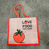 AM2927 Printed Handmade Go Green Jute Bag, Size: 15.6x13x4.8inch(LxHxW)