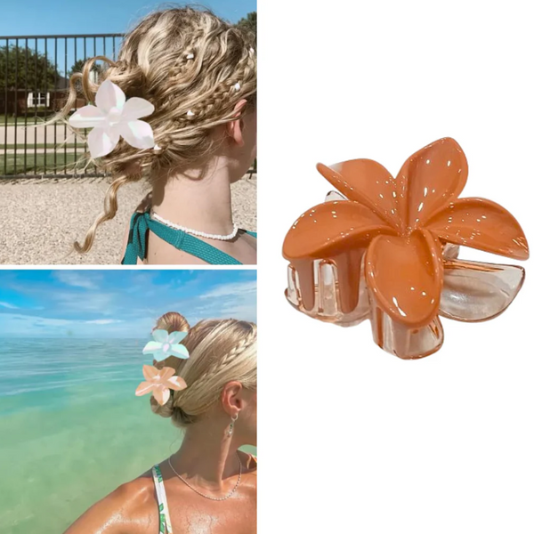 AM5620 Transparent Flower Hair Clips (Multicolour) -for Fine Curly Hair, Non-Slip, Strong Grip