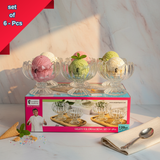 AM7787 SANJEEV KAPOOR PREMIUM GELATO ICE CREAM BOWL SET OF 6 ELEGANT GLASS BOWLS