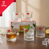 AM7737 Marc Samuels Premium Crystal Glass Tumbler Set of 6 Pieces for Kitchen Dining