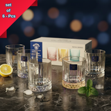 AM7797 GLACIRA NOVA SERIES GLASS TUMBLERS SET OF 6 FOR STYLISH BEVERAGE SERVING AT HOME