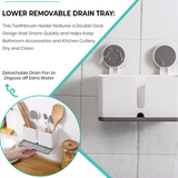 AM5489 Self Adhesive Magic Sticker Toothbrush Holder Wall Mounted for Bathroom- Pack of 1 pc, Organizer for Electric Toothbrushes, Toothpaste, Shaver, Razor and Makeup Brush
