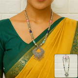 Di0049 Navratri MIx Design Silver Oxidised Plated Hasli,Necklace & Earring Set (Multiesign)