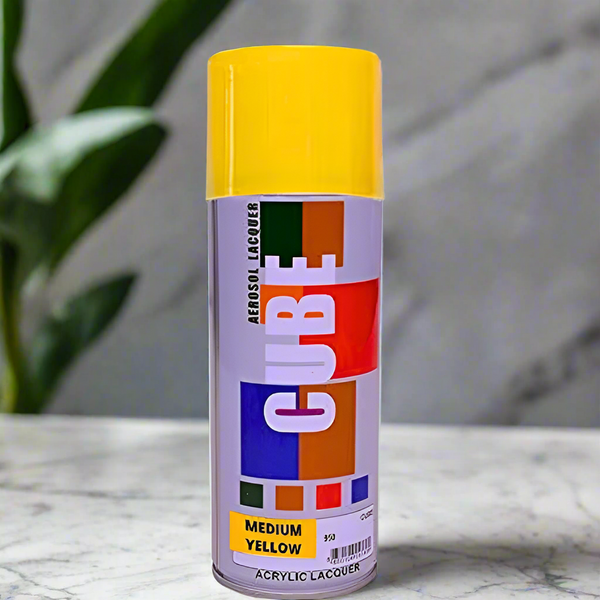 AM5202 Cube Aerosol Acrylic Fast-Drying Spray Medium Yellow Colour -1pcs