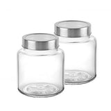 AM5163 CELLO Round Fresh Glass Storage Jar, 580ml (Set of 2)