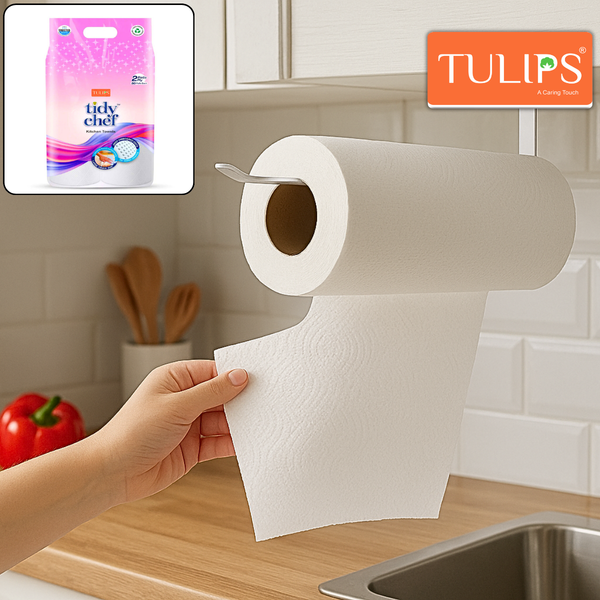 AM6285 Tulips Tidy Chef Kitchen Towels – Pack of 2 Rolls