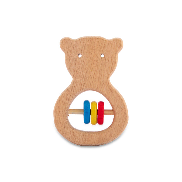 A07125 Wudly Natural Wooden Bear Teether for Babies