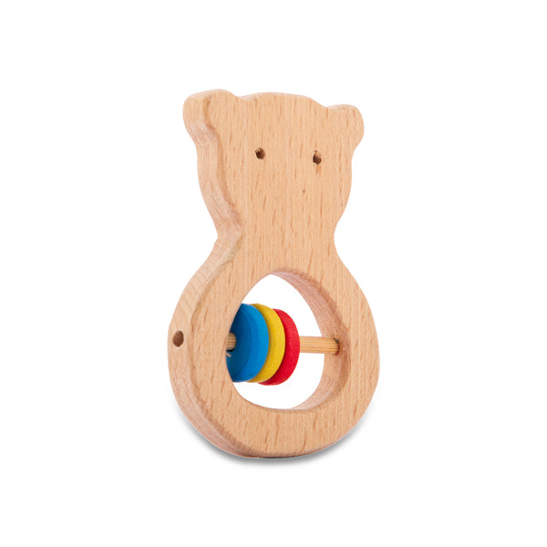 A07125 Wudly Natural Wooden Bear Teether for Babies