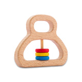 A07126 Wudly Natural Wooden Teether with Colorful Sliding Rings
