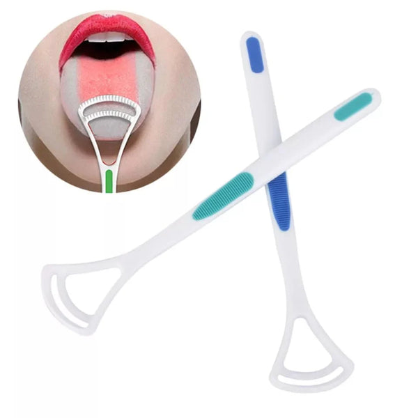 AM3661 Tongue Cleaner Double Tongue Scaper 2 Pcs Set (Multicolour)