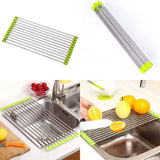 2064 FOLDABLE DRAIN RACK KITCHEN SINK ROLL UP DISH DRYING RACK PORTABLE DISH RACK