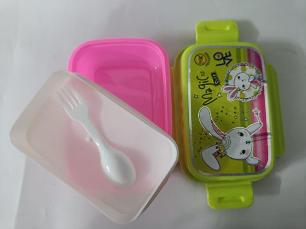 3838 Locked Container Plastic Lunch Box With Spoon
