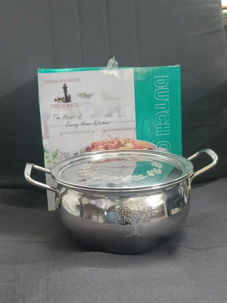 3796 Stainless Steel Induction Bottom Dutch Oven with Steel Lid - 2000 ML