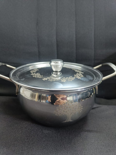 3795 Stainless Steel Induction Bottom Dutch Oven with Steel Lid - 1500 ML