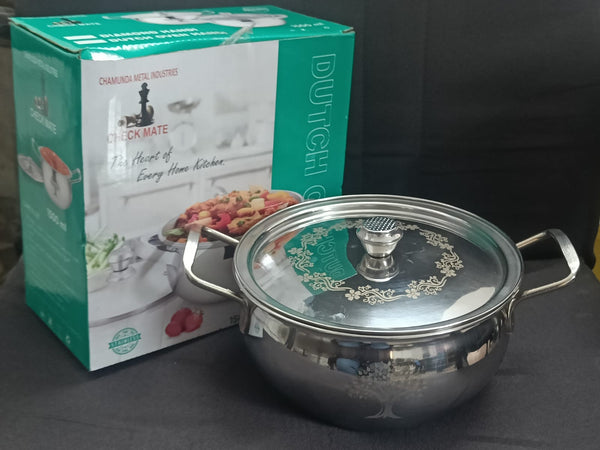 3796 Stainless Steel Induction Bottom Dutch Oven with Steel Lid - 2000 ML