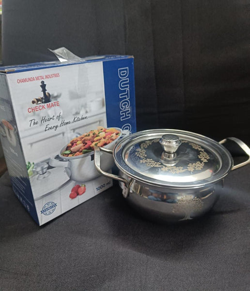 3569 Stainless Steel Induction Bottom Dutch Oven with Steel Lid - 1000 ML