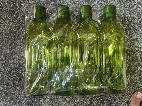 3472 Plastic Fridge Bottle Set - 4 pieces - 1L Mix design (Multicolour)