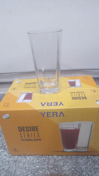 3550 Yera Glass Tumbler - 6 Piece, Clear, 285ml (T10SQ)