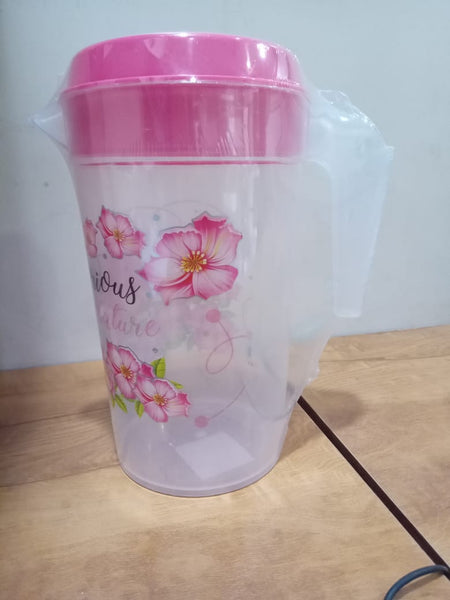 3746 JAYA JUG Floral Design Plastic Water Jug with lid 2LTR