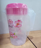 3746 JAYA JUG Floral Design Plastic Water Jug with lid 2LTR