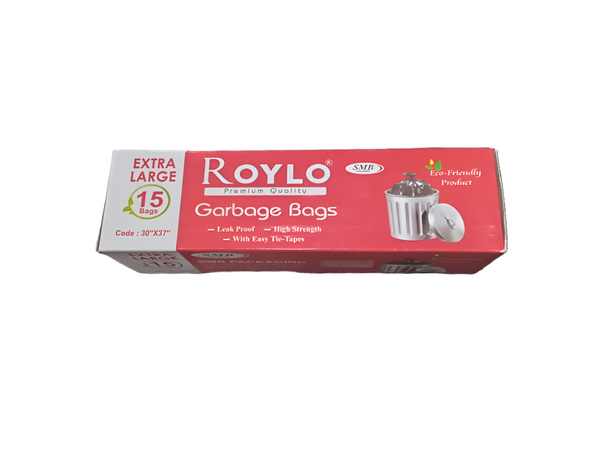 3486 ROYLO Garbage Bags, XL (30 x 37 inches) - 1 bags/roll (Pack of 1, Black)