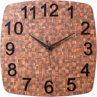 AM0602 Wooden Square Shape Wall Clock blocks MFB design for Home -11.5x11.5