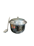 AM2212 Tall Boy Hammer ss Govardhana Ghee Pot with Lid and Spoon 200ml