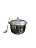 AM2211 Tall Boy Plain ss Govardhana Ghee Pot with Lid and Spoon 200ml