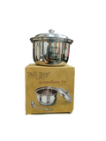 AM2211 Tall Boy Plain ss Govardhana Ghee Pot with Lid and Spoon 200ml