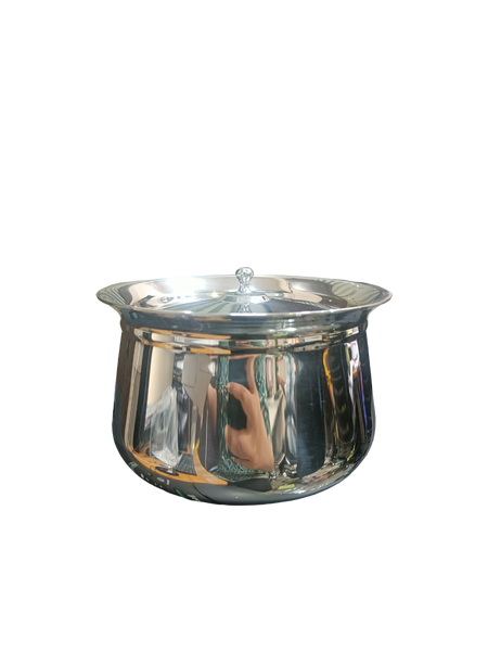 AM2204 Tall Boy Jumbo ss glossy Madrasi Handi with Lid 5"