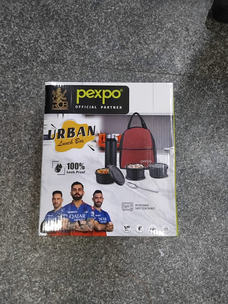 AM2229 Pexpo Urban Lunch Box with 3 Containers 350ml, Bottle 750ml ,1 Spoon & ElegantBag