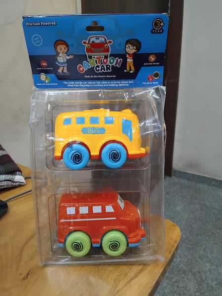 AM2256 Cartoon Car Plastic Kids Toy Bus 2 piece