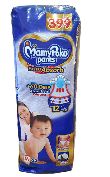 AM2295 Mamypoko Pants Extra Absorb Diapers Medium 22 Pants 7-12 Kg