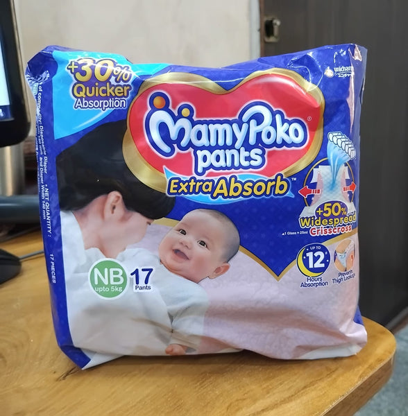 AM2290 MamyPoko Pants Extra Absorb Baby Diapers NB 17 Pants 5kg