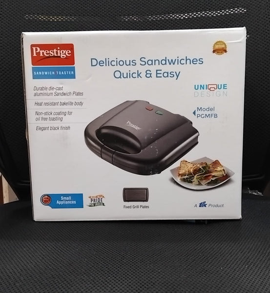 AM2275 Prestige PGMFB 800Watt Grill Sandwich Toaster with Fixed Grill Plates