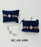 AM1403 Fancy Diamond  Bracelets Silver & Rose Gold Bracelets-1 pcs