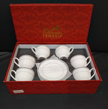 AM2555 YCS3273 Premium Grey Collection Cup & Saucer  180ml ( Set Of 6 Pcs)