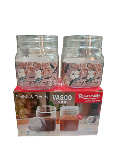 AM2638 Rishabh Vasco 500 stylish & Trendy Pet container 2pcs with Spoon