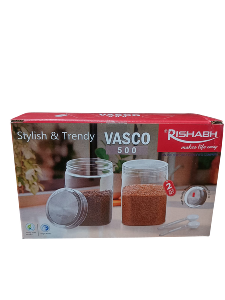 AM2638 Rishabh Vasco 500 stylish & Trendy Pet container 2pcs with Spoon