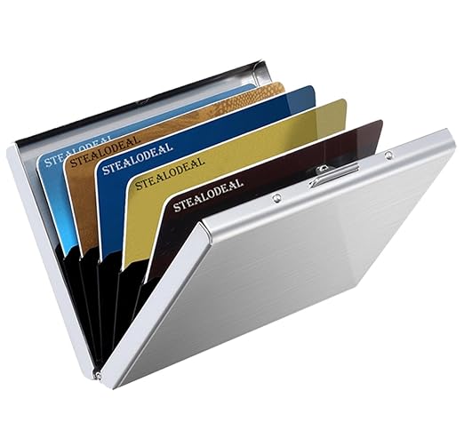 AM2866 Card Holder Stainless Steel Metal Protected RFID Blocking Card Holder Slim Wallet