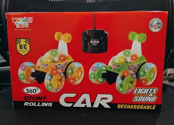 AM2669 Stunt Car BT-0120 Stunt Rolling Rechargeable Car Lights & Sound 360 Degree Multicolour