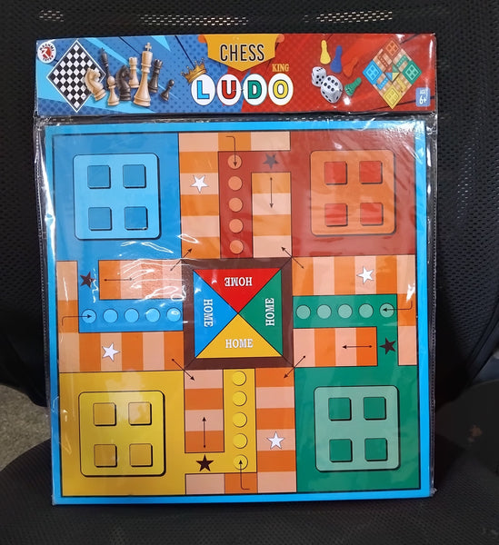 AM2884 Chess and Ludo 2 in 1 Game Family Board Games for Adults and Kids Multicolour