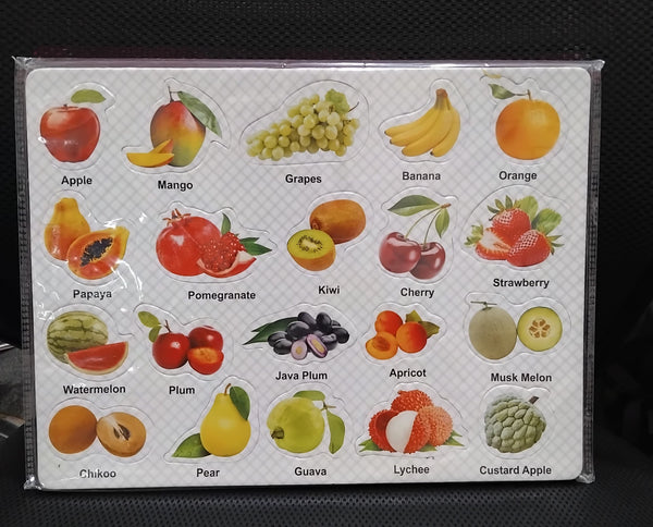 AM2798 Fruits Puzzle Board for Kids Fruitful Discoveries Gloss Laminated Fruits Chart Hardcover